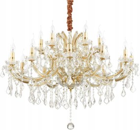 Závesný luster Ideal Lux Napoleon SP18 zlatý E14 18x40W 96cm