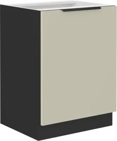Dolná kuchynská skrinka Arona, 60 cm, kašmírová/čierna%
