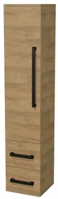 Kúpeľňová skrinka nízka s čiernou úchytkou SAT Cube Way 35x163x33 cm dub Hickory mat CUBE3CV35DH