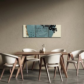 Obraz - Lietajúci balón s dúhou (s hodinami) (90x30 cm)