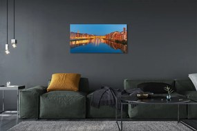 Obraz na plátne Italy River mosty budovy v noci 120x60 cm