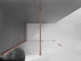 Mexen Velar, posuvné dvere do otvoru typ Walk-In 140 cm, 8mm číre sklo, medená matná, 871-140-000-03-65