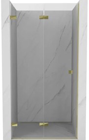 Mexen, Mexen Lunar-F skladacie ľavé sprchové dvere 90 cm, transparentné, zlaté - 836-090-000-50-00-L