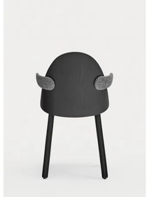 TEULAT UMA stolička s podrúčkami Čierna