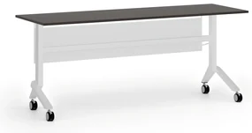 Mobilný stôl PRIMO MOVE, 180x60 cm, biela podnož, wenge