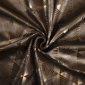 Biante Zamatový behúň na stôl Isabela IBL-012 Rose Gold trojuholníky na hnedom 20x120 cm