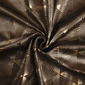 Biante Zamatový prehoz/behúň na posteľ Isabela IBL-012 Rose Gold trojuholníky na hnedom 60x240 cm