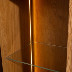 Vitrína London 15 98 cm z masivu s LED osvětlením dub přírodní