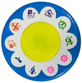 LEAN TOYS Interaktívny hudobný bubon s kolotočom - modrý