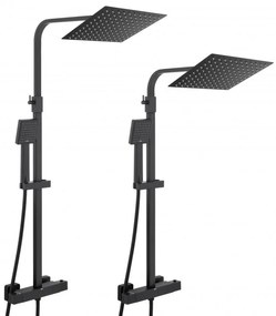 Sprchová súprava GABI s termostatickou batériou - 25x25 cm - čierna matná