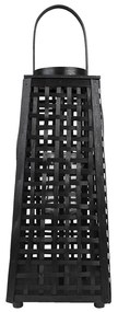 Čierna drevená závesná lampáš Bamboo - 23*23*55 cm