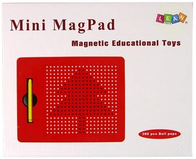 LEAN TOYS Magnetická tabuľa s guličkami – červená
