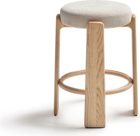 Béžová/v svetlo prírodnej farbe barová stolička z jaseňového dreva (výška sedadla 65 cm) Granite – Kave Home