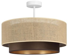 Prisadený luster SARTA 1xE27/60W/230V hnedá/juta