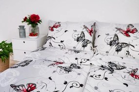 Stanex Luxusné obliečky Motýľ biely Krep 140x200/70x90 cm