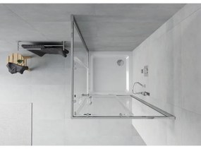 Mexen Rio štvorcový sprchovací kút 80 x 80 cm, 6mm sklo, chrómový profil-číre sklo + slim sprchová vanička 5cm, 860-080-080-01-00-4010