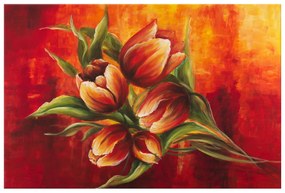 Gario Ručne maľovaný obraz Abstraktné tulipány Rozmery: 120 x 80 cm