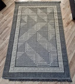 HU Sivý moderný koberec Boho 874-S s kockovaným vzorom Rozmer: 60x100 cm