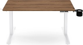 Elektrický stôl s nastaviteľnou výškou ergonomický biely/orech,1200x600 mm: ARIA