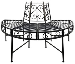 Záhradná kovová lavička, polkruh, 125 x 83 cm | Portland
