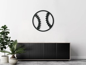 drevko Drevená nálepka Baseballová lopta Rozmer obrazu: 32,5 x 32,5 cm, Farba dekorácie: Čierna