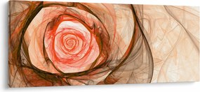 Obraz - Abstraktné ruže ružová s bielym pozadím (120x50 cm)