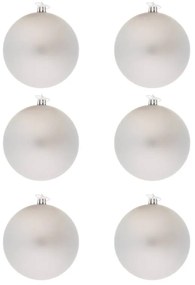 DECOLED Plastová guľa, 10 cm, strieborná, 6 x matná