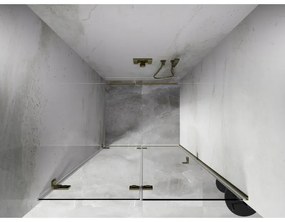 Mexen, Mexen Lunar-F skladacie ľavé sprchové dvere 60 cm, transparentné, brúsené zlaté - 836-060-000-55-00-L