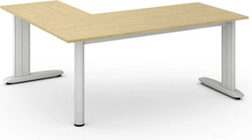 Rohový kancelársky písací stôl PRIMO FLEXIBLE, 180x160 cm, breza