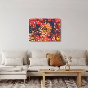 Sklenený obraz - Chryzantémy (70x50 cm)