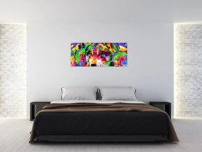 Obraz - Vlk s graffiti (120x50 cm)