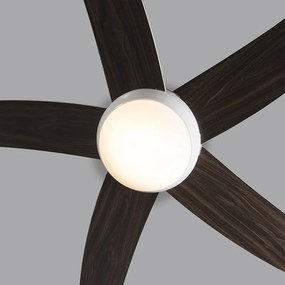 Stropný ventilátor biely s drevenou potlačou 132 cm s diaľkovým ovládaním - Cool