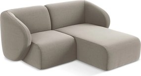 Svetlohnedá zamatová rohová pohovka (pravý roh/s leňoškou) Lani – Makamii