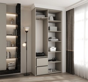 Šatníková skriňa 110 cm Carmela 40-3 (kašmír + zlatá). Akcia -20%. Vlastná spoľahlivá doprava až k Vám domov. 1126596