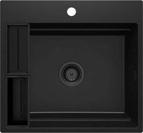 Deante Magnetic, 1-komorový granitový drez 560x520x220mm, čierna matná, DEA-ZRM_N10A