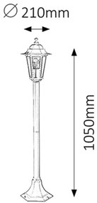 Rabalux 8209 - Vonkajšia lampa VELENCE 1xE27/60W/230V 105 cm