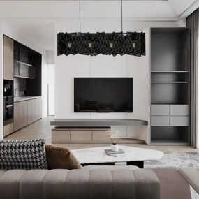 Luster na lanku CAMO 4xE27/15W/230V čierna