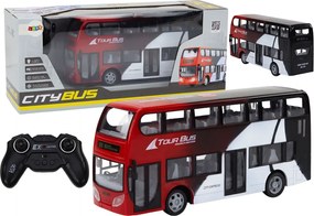 LEAN Toys Dvojposchodový autobus Diaľkovo ovládané RC svetlá