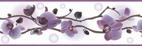 Samolepiaca bordúra B83-13-14, rozměr 5 m x 8,3 cm, orchidea svetlo fialová, IMPOL TRADE