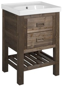 Sapho Sapho, BRAND umývadlová skrinka 56x83x43cm, morený smrek, BA068S