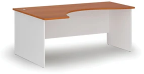 Ergonomický kancelársky pracovný stôl PRIMO WHITE, 1800 x 1200 mm, ľavý, biela/čerešňa