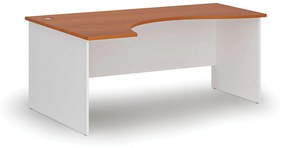 Ergonomický kancelársky pracovný stôl PRIMO WHITE, 1800 x 1200 mm, ľavý, biela/čerešňa