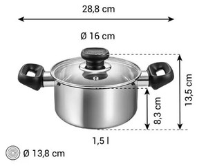 Antikoro hrniec s pokrievkou na indukciu 1,5 l Brava – Tescoma