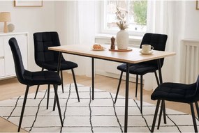 GARDEN LINE Moderná prešívaná zamatová stolička Farba: čierna