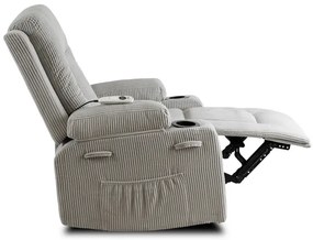 Masážne polohovateľné kreslo ARIEN sivý menšester - vintino.sk