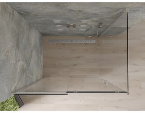 Mexen Omega, sprchovací kút s posuvnými dverami 130 (dvere) x 100 (stena) cm, 8mm číre sklo, chrómový profil, 825-130-100-01-00