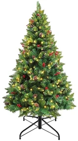 Vianočný stromček s LED diódami, rôzne typy, teplá biela, 100 LED- ov, 120 cm