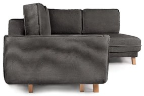 Sivá menčestrová rozkladacia rohová pohovka (pravý roh) Tori – Bonami Selection