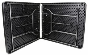 Garthen 39509 Záhradný set lavice a stôl v ratanovej optike - čierna