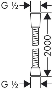 Hansgrohe Sensoflex - Kovová sprchová hadica 2000 mm, chróm 28134000